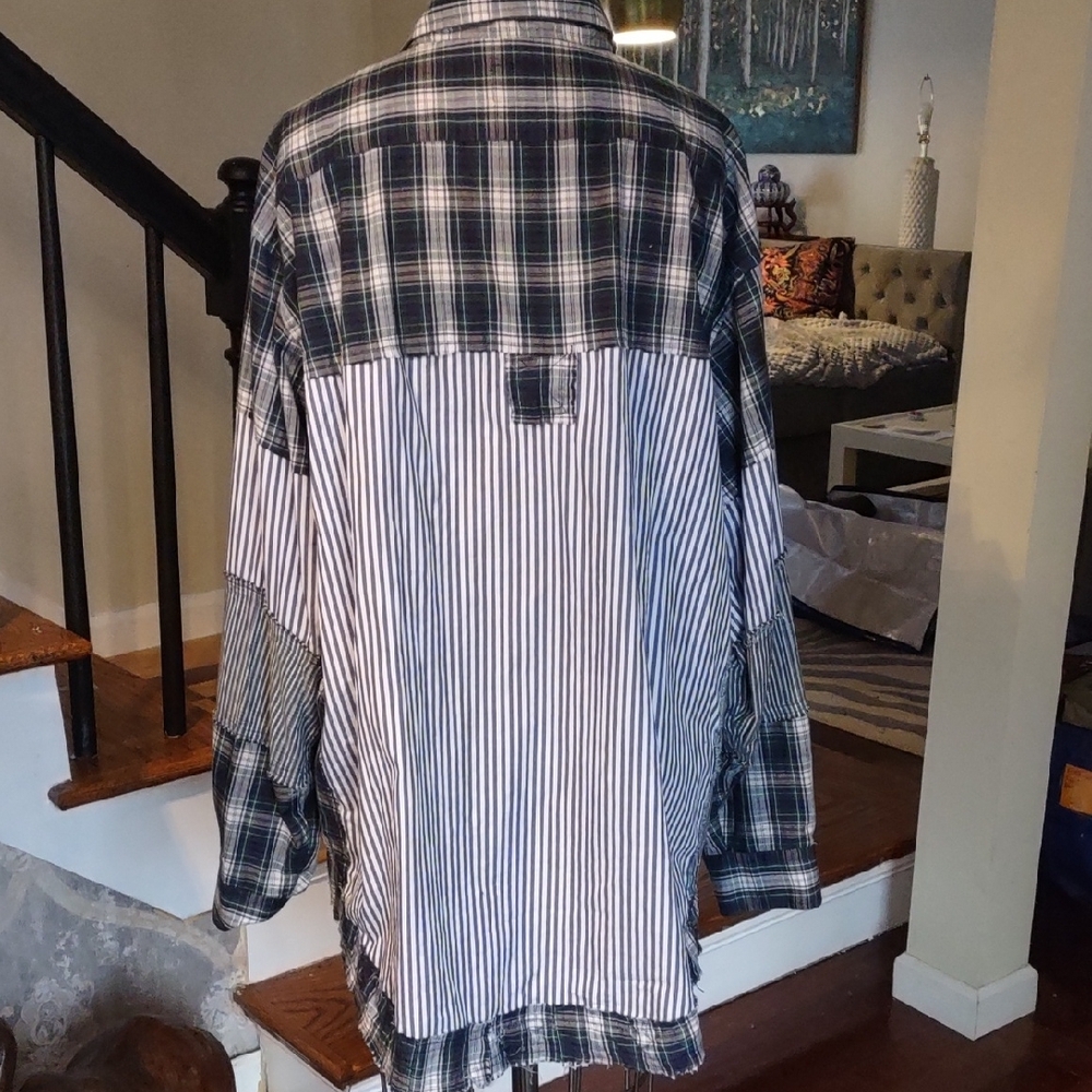 Upcycled Grunge Plaid Shirt - Picture 6 of 11
